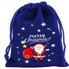 5Pcs Merry Christmas Velvet Bags Green/Red/Blue Drawstring Pouch Candy Gift Bag Jewelry Packaging Bags Xmas New Year Supplies