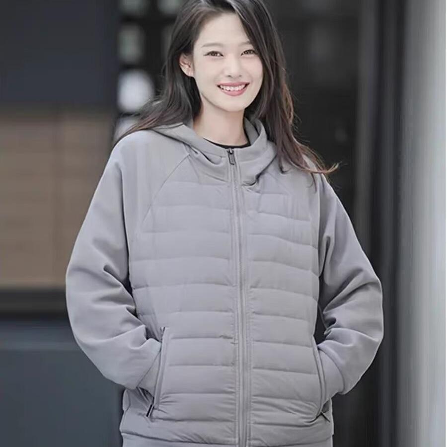 2025 Men s Winter Patchwork Hooded Casual Jacket - Versatile, Warm, Windproof Cotton Outdoor Top 2XL серый
