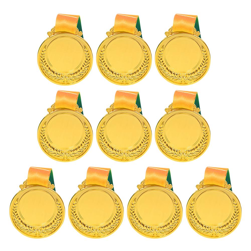 10Pcs Gold/Silver/Bronze Medal Sports Rewards 5.2cm Metal Winner Medals Competition Prize Medals for Talent Show Party Race