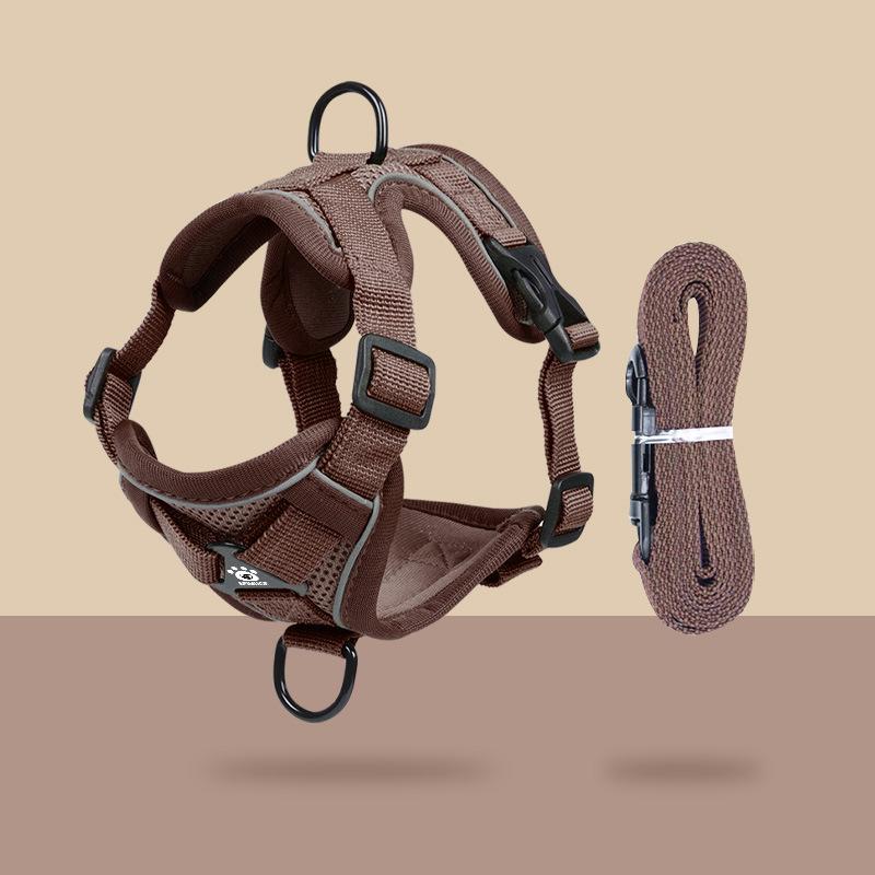 Reflective Vest-Style Cat Leash & Breathable Harness for Small/Medium Pets