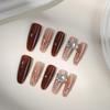 Zhuoshimei Leopard Print Removable Nail Patches - Autumn/Winter Luxurious Manicure