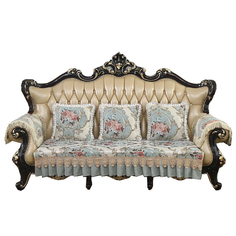 European Sofa Cushion, Universal In All Seasons, Chenille Non-Slip Seat Cushion, Backrest Towel, Special-Shaped Corner Princess Position, All-Inclusiv
