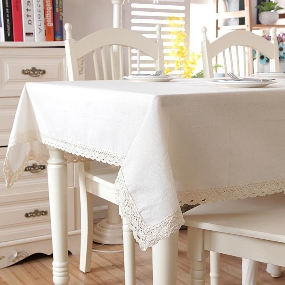 Universal Polyester Cotton Tablecloth White Table Cover Heavy Duty Rectangular Table Cloth  Kitchen