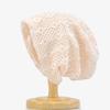 Spring Summer Lace Jacquard Elastic Double-Layer Mesh Breathable Thin Versatile Stylish Solid Color Adjustable Beanie Hat