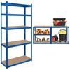 Rebel metalowy regał magazynowy 2 w 1, 5 półek, garaż, 180x90x40cm, 750kg