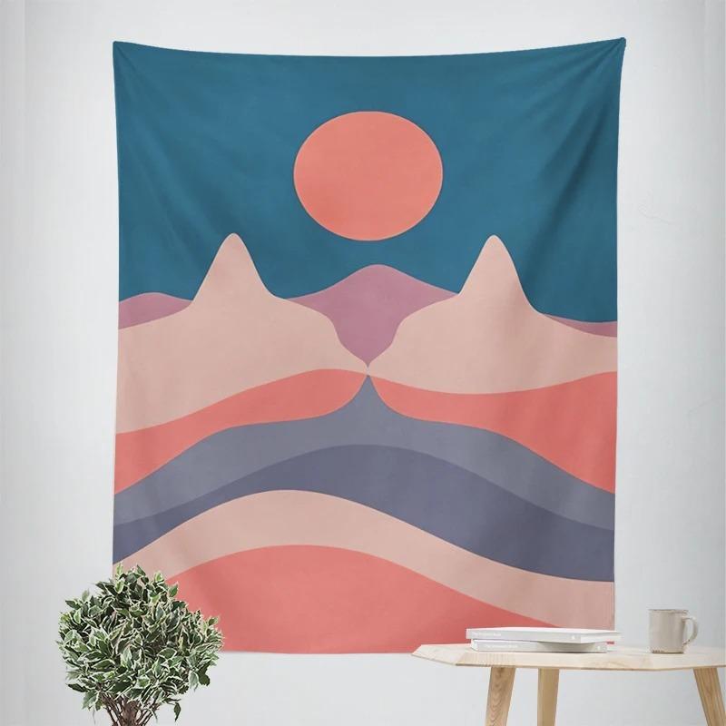 Simple Illustration Style Decorative Tapestry Home Wall Decoration Office Living Room Tapestry