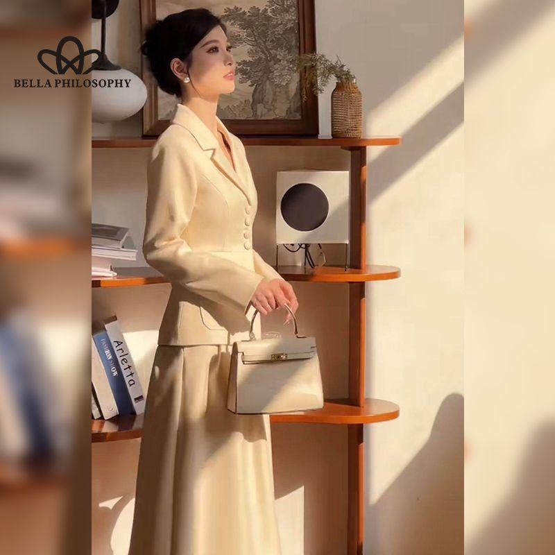Slim Jacket Versatile Long Skirt Female Spring Noble Celebrity Suit Women's Casual Style Suit Office Lady Suit