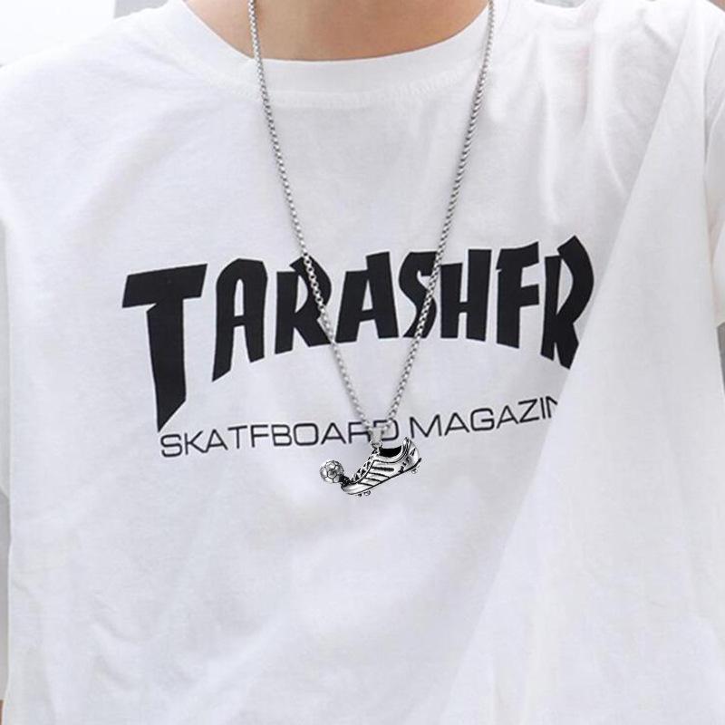 Fashion Sneakers Kick Football Necklace, Fan Athlete Pendant Necklace Alloy Jewelry