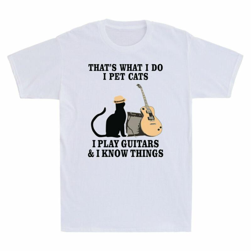 I Pet Things Funny And Guitars Play Thats I Unisexs Do TShirt What I I Know Cats