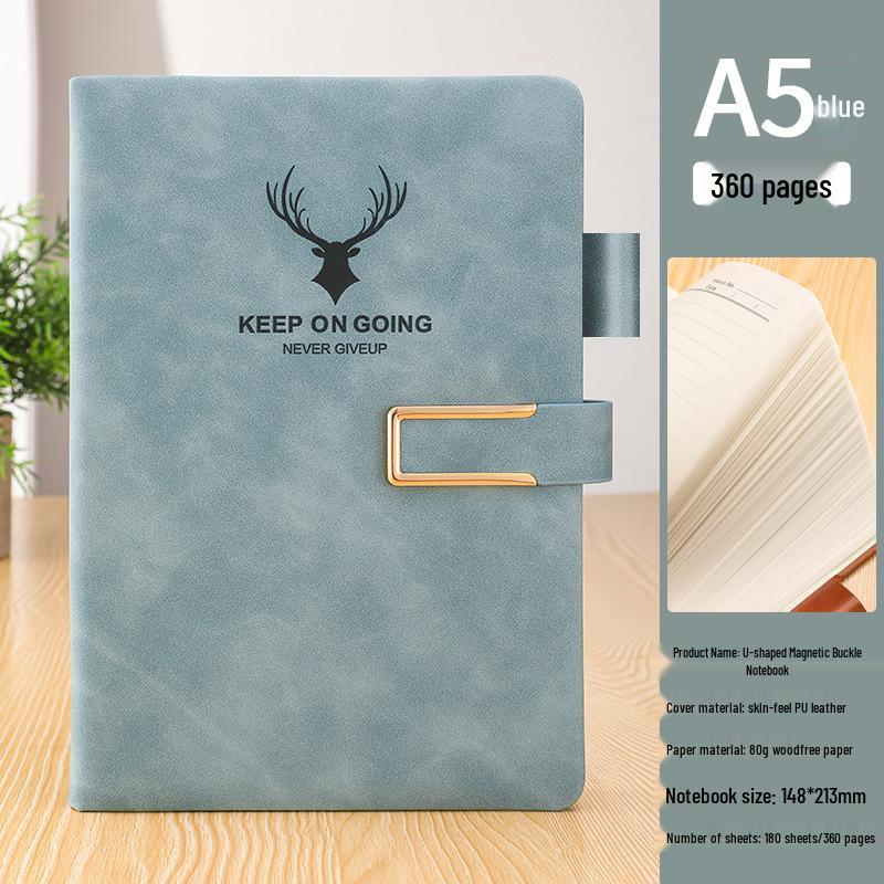 A5 Sheepskin Leather Business Notebook – Thick, Soft Cover for Meetings & Records