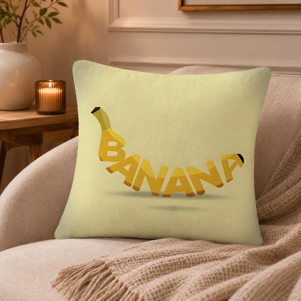 banana Cushion Cover Anti-dustmite Pillowcase Invisible zipper silky short plush Sofa cushion cover