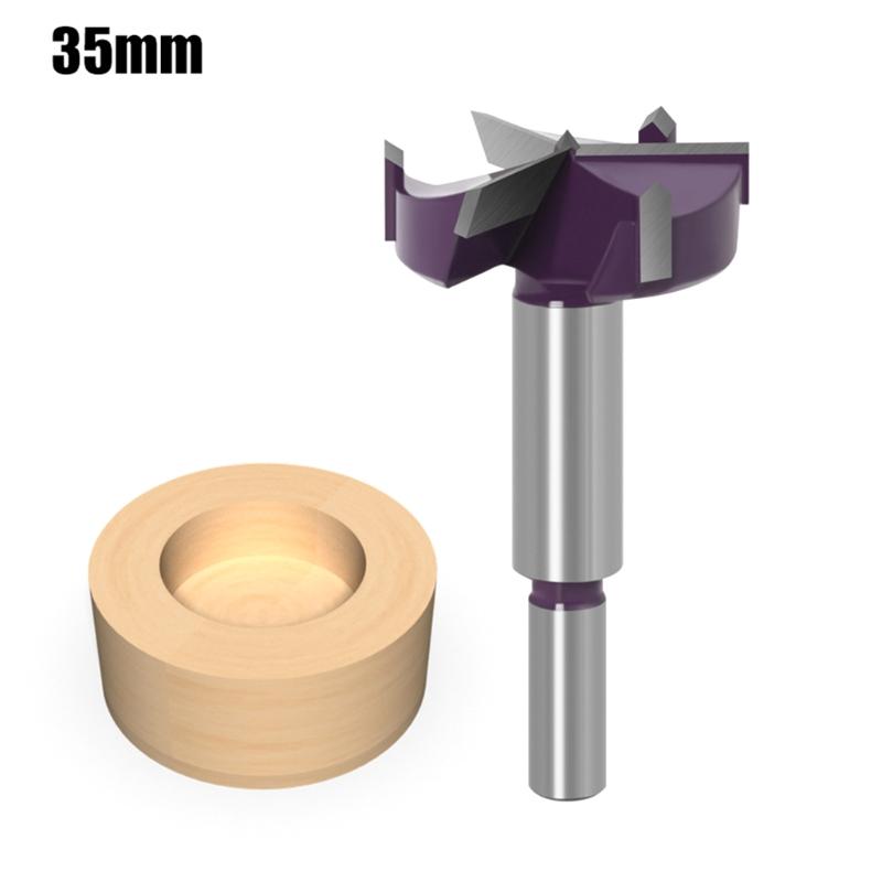 3-Schneidige 35mm 45mm Rundschaft Holz Lochsäge Bohrer Öffner Holzbearbeitung Scharnierloch Bohrer Bohrer Bits Schneidwerkzeug BohrerBits