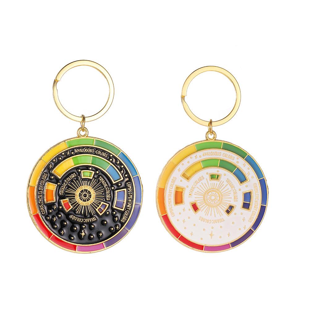 Premium Quality Exquisite Color Wheel Keychain Pendant – Sparkly 3D Charm for Bags & Car Keys, Cute Versatile Girly Accessory, Thoughtful Creative