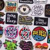 Inspirational Phrases Embroidery Patch For Clothing Stickers Cartoon/Text Applique Iron On Patches On Clothes DIY Fusible Badges