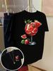 WomenS Summer Watermelon Juice Print Crew Neck Tee with Red Green Fruit Design Harajuku Short Sleeve Casual Aesthetic Clothes