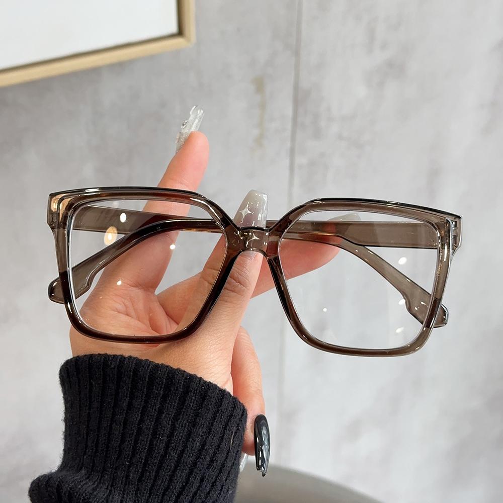 Fashion Oversized Square Glasses Anti Blue Light Glasses Large Frame Myopia Glasses Flat Light Glasses Transparent Eyeglasses