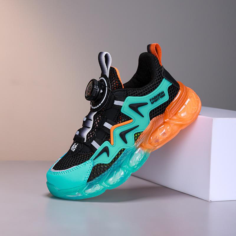 Boys' Autumn Waterproof Leather Sports Shoes with Soft Sole & Rotating Buckle