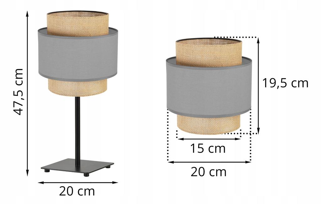 NIGHT TABLE LAMP BOHO JUTA LAMPSHADE 20 CM