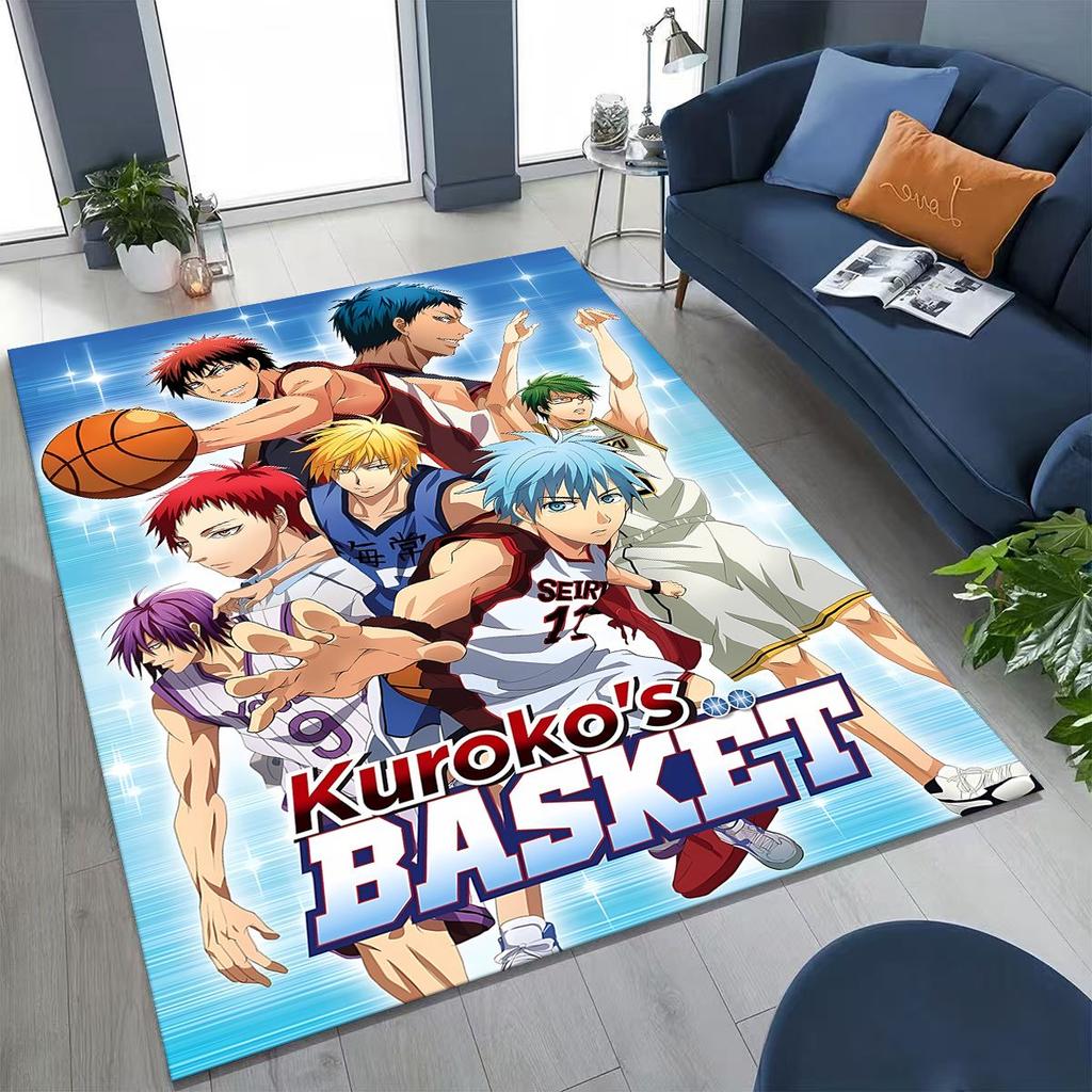 Anime Kuroko's Basketball Cartoon Art Carpet Rug for Bedroom Living Room Sofa Home Doormat Decor,Large Kid Non-slip Floor Mat