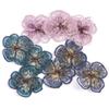 10 Pcs Pink Dark Blue Embroidered Lace Flower Patches Applique Cothing Patches Decorative Accessories