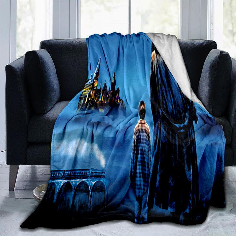 Harry Potter Hogwarts Express Night Train Poster PrintPrint Blanket, Soft Blanket For Sofa Office Bed And Travelling Daughter Birthday Gift