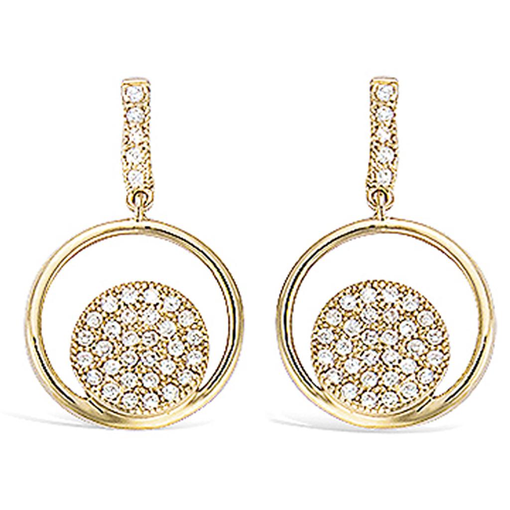 Les Trésors De Lily [L7040] - Gold Plated Earrings 'Sissi' White Gold - 12x12 Mm