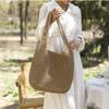 Yogodlns Borsa da spiaggia estiva per donna Borsa a tracolla intrecciata fatta a mano Borse da spiaggia per le vacanze al mare Borsa per ascella di grande capacità