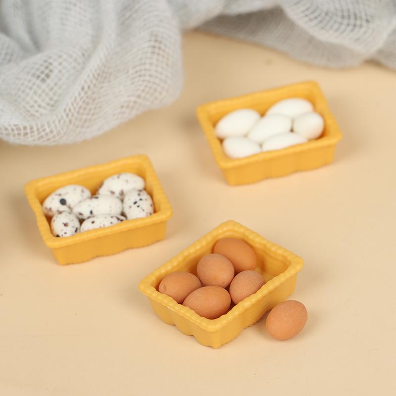 1:12 Dollhouse Miniature Mini Egg With Tray Kitchen Accessories Model Toys