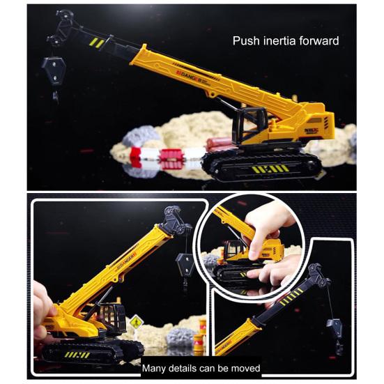 Lifting Cranes Toy 360 Degree Rotating Base Adjustable Long Arm Retractable Sling Ornament Simulation Boys Girls Engineering Truck Model Toy Children
