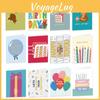 Theme Birthday Cake Candle Balloon Pattern Greeting Card Envelope Stickers Set