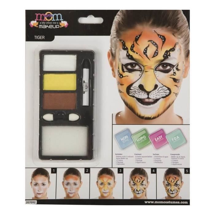 Kit de maquillage pour tigre - Marque inconnue - Taille unique - Multicolore - Adulte