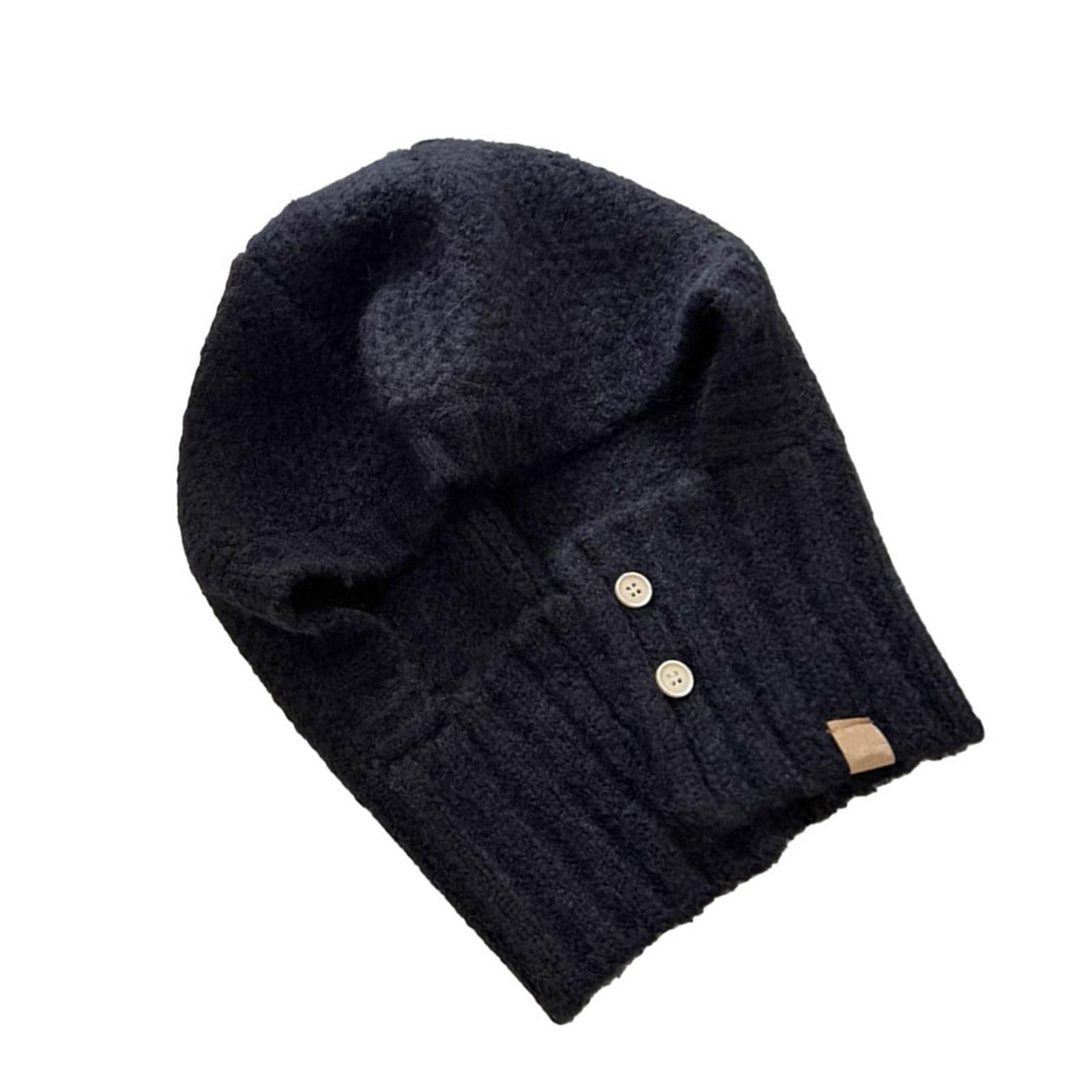 

Unique Knit Hat Balaclava Skull Caps Balaclava for Trendsetting Pullover Warm Skull Caps Knitted Hat Party Club чорний