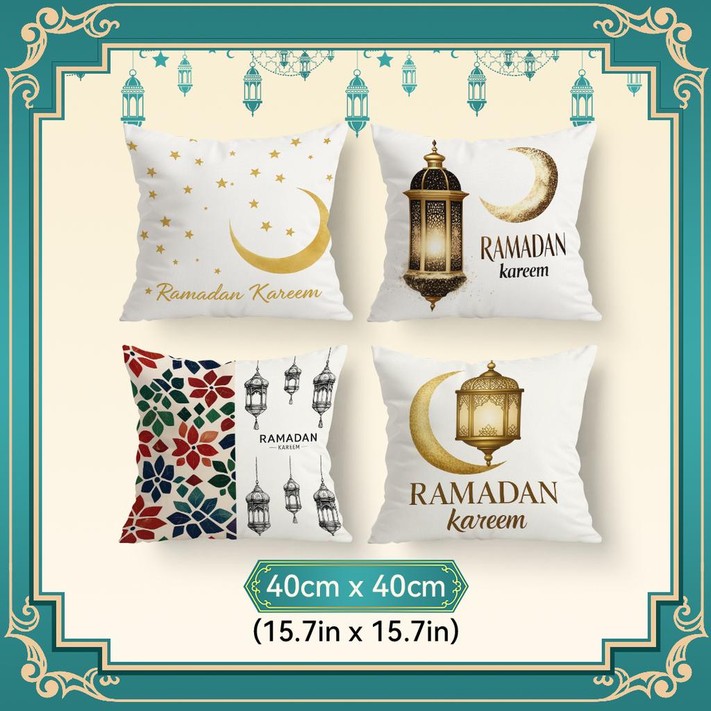Ramadan Blessings Pillowcase Printed Polyester 40/45/50Cm Throw Pillowcover Decorative Sofa Cushion Pillowslip Home Decor