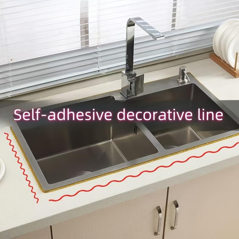 Waterproof kitchen and bathroom seam tape self-adhesive, sealing strip, suitable for countertops, toilets, and tile edges