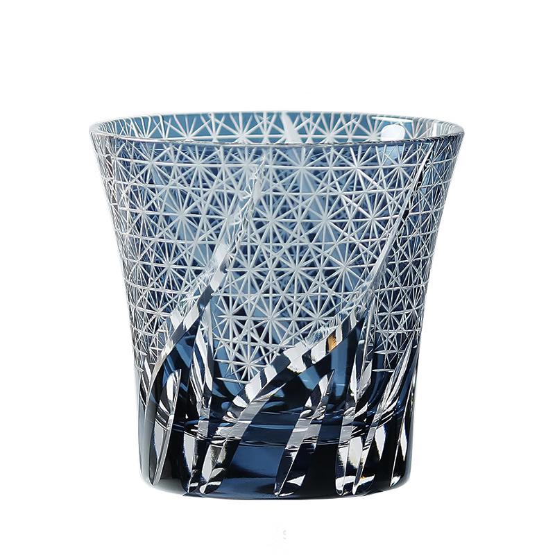 Japanese Edo Kiriko Hand-Carved Whiskey Glass