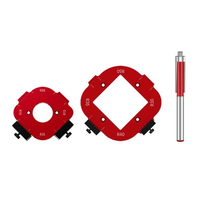 

Woodworking Router Templates R10-R50 Radius Jigs Cutting Fillet Template Aluminum Round Corner Mold червоний