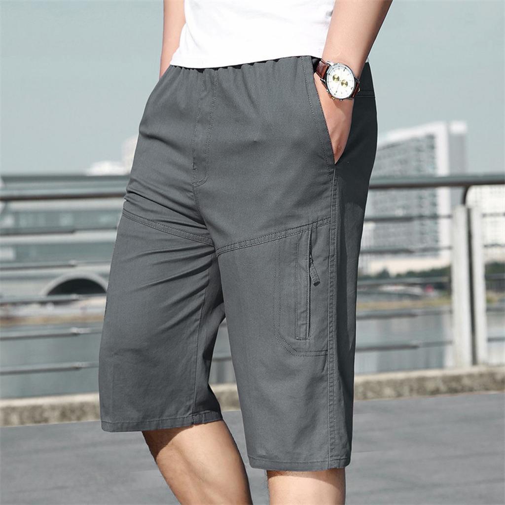 Men's Fashion Zipper Outdoors Pocket Shorts Sports Overalls Casual Pants