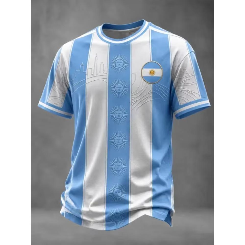 2026 Neues Argentinien Nationalmannschaft Fußballtrikot Lässiges Sporttraining Fan Schnelltrocknendes T-Shirt für Damen Passend Y2k Bequem