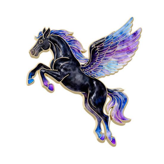 Koniec Emaliowany Broszka Latający Koń Wzór Odznaka Rok Konia Zodiak Przypinka Strój Torba Dekoracja Odznaka Prezent