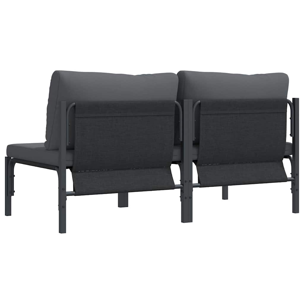 Garden Furniture with Cushions 2 Pieces Anthracite 80 X 80 X 71 Cm Steel