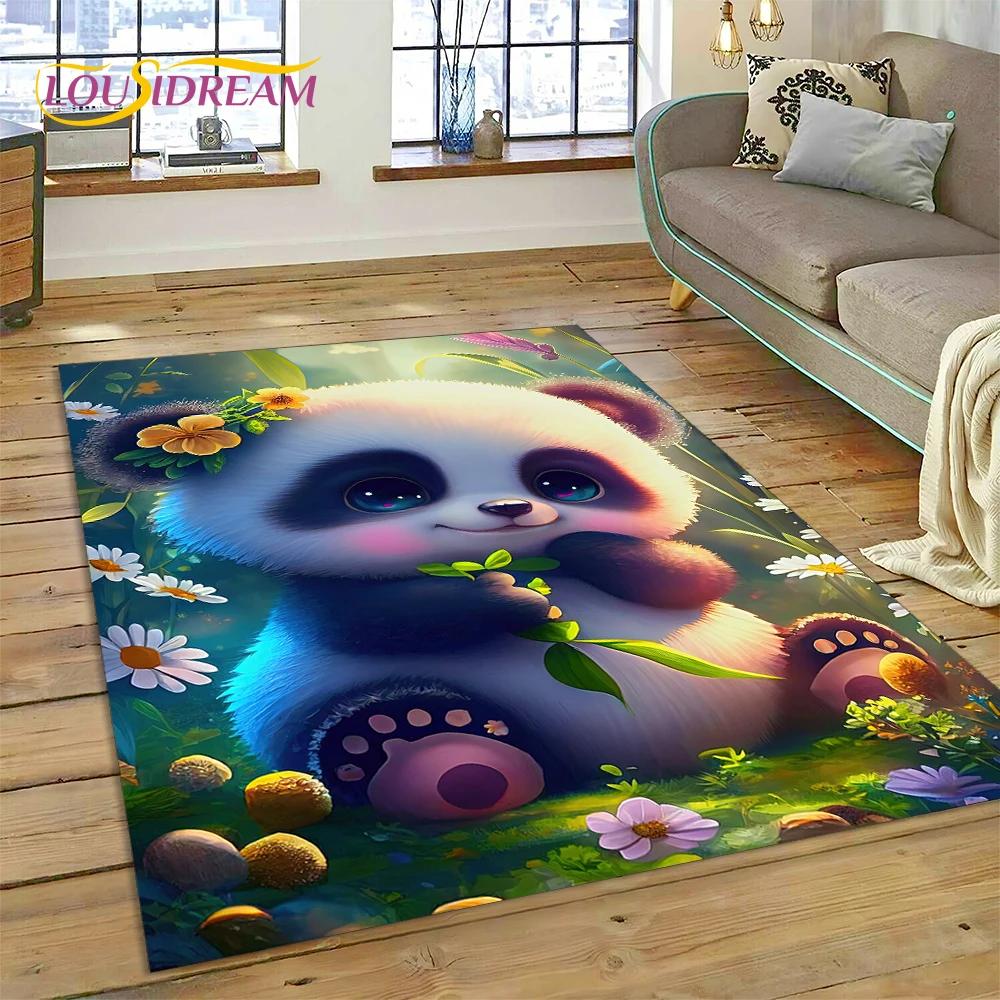 Cartoon Cute Panda Dream Animal 3D Rug Carpet for Living Room Bedroom Decor,Floor Mat Non-slip Decoration for Sofa Doormat Gift