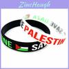 Braccialetto da polso in silicone unico Free Palestine in accattivante bianco e nero