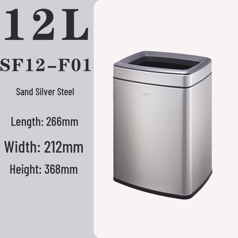 50L Stainless Steel Commercial Trash Can with Large Foot Pedal for Hotels and Shopping Malls