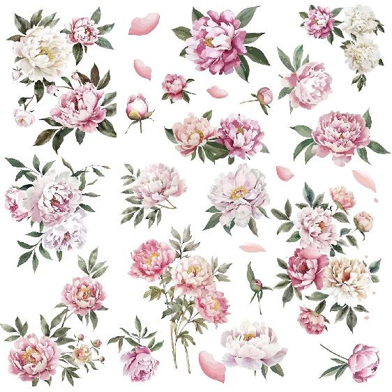 CRASPIRE 8 Sheets Lotus Flower Window Decal Large Lotus Leaf Sticker Summer Flower Decorative Waterproof PVC Adhesive Glass Window Clings to Prevent