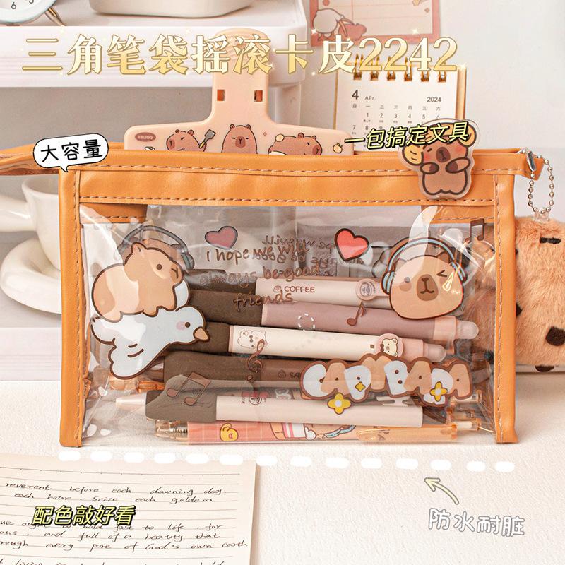 Transparent Pencil Case High Value Girl Children's Stationery Pencil Case Kindergarten Stationery Case Cute Pencil Case Cartoon Pencil Case
