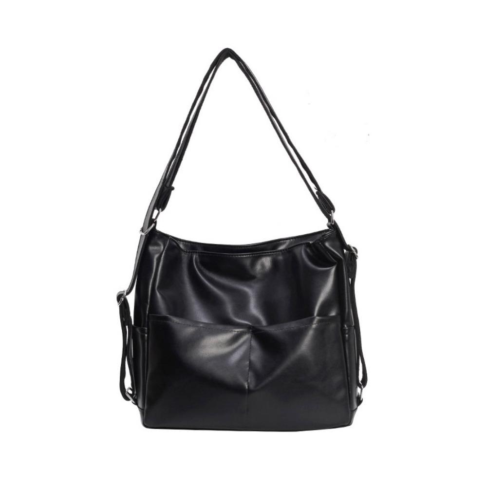 

Brown Retro PU Backpack Three uses Retro Crossbody Bag Elegant Solid Color Shoulder Bag Gift чёрный