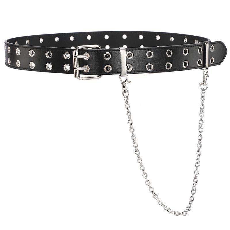 

Двухрядная цепочка-пояс женская модная - Панк-стиль, самостайлинг, супер горячий тренд чёрный