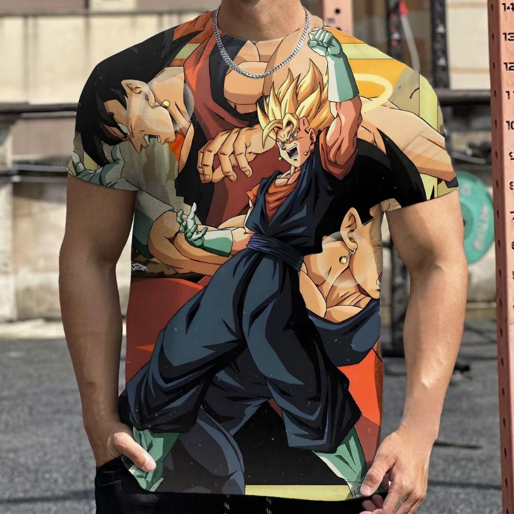 Dragon Ball Tops Anime Figures Son Goku Super Saiyan Boys Clothes Summer Short Sleeve