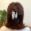 Elegant Ocean Series Hair Claw Acetic Acid Geometry Shark Clip Personalized Shell Hair Claw  Women