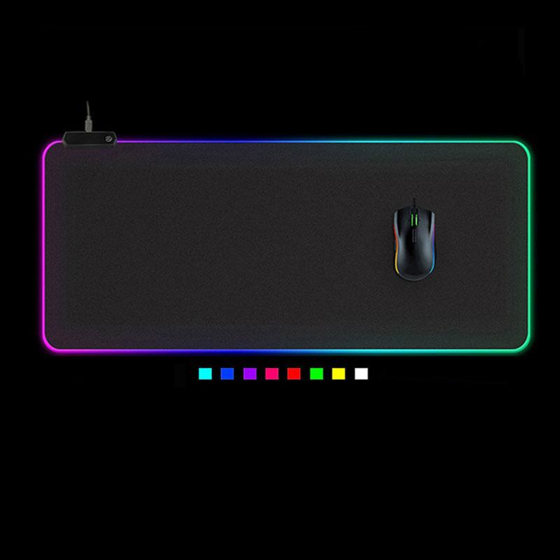 RGB Gaming Mouse Mat Pad - Large Extended Led Mousepad With 14 Lighting Modes , Anti-Slip Rubber Base Mouse Mat For Gamer